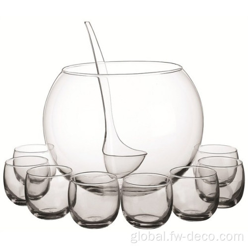 Glass Punch Set clear glass punch bowl glass punch set Factory